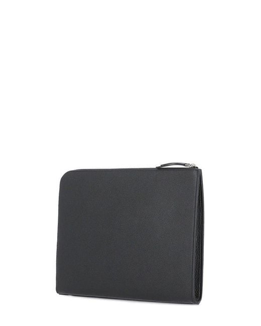 Orciani Black Micron Zipped Laptop Bag for men