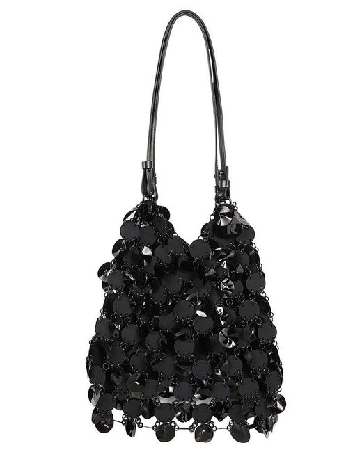 Rabanne Black Disc Embellished Top Handle Bag