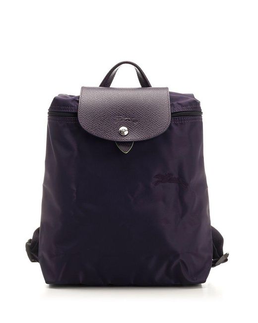 Longchamp Blue Fold-over Top Backpack