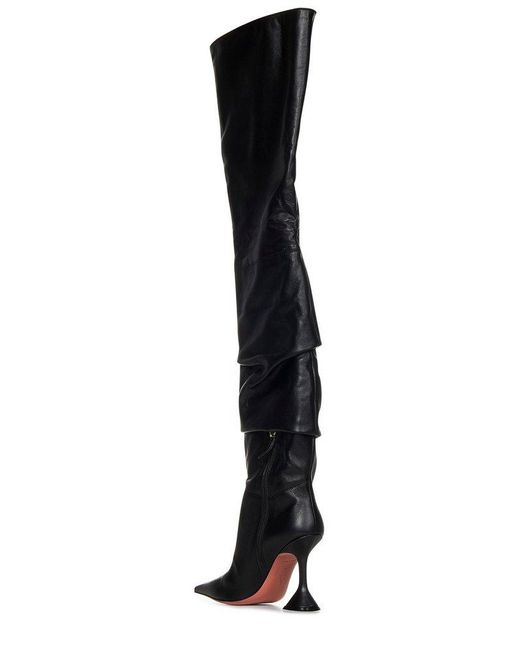 AMINA MUADDI Black Olivia Thigh High Boots
