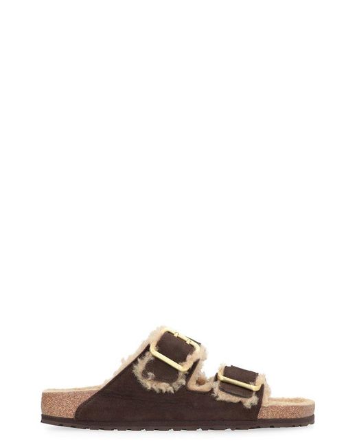 Birkenstock Brown Fur-lined Double-strap Sandals