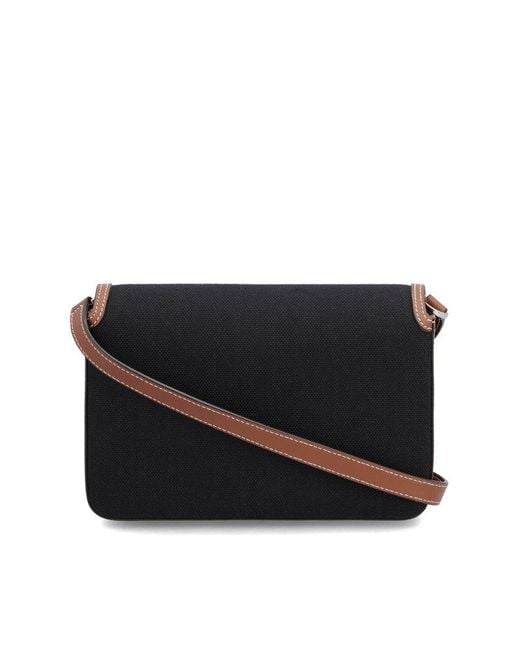 Burberry Logo Print Small Canvas & Leather Shoulder Bag in Black Lyst