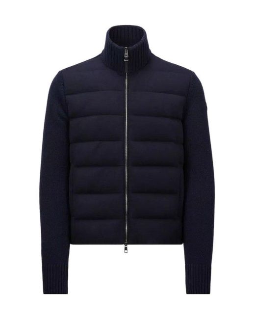 Zip Up Knit Sleeved Padded Cardigan