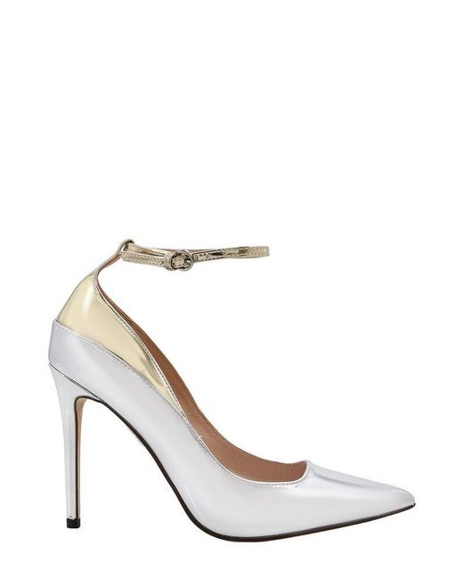 Pinko White Pointed-toe Ankle Strap Pumps