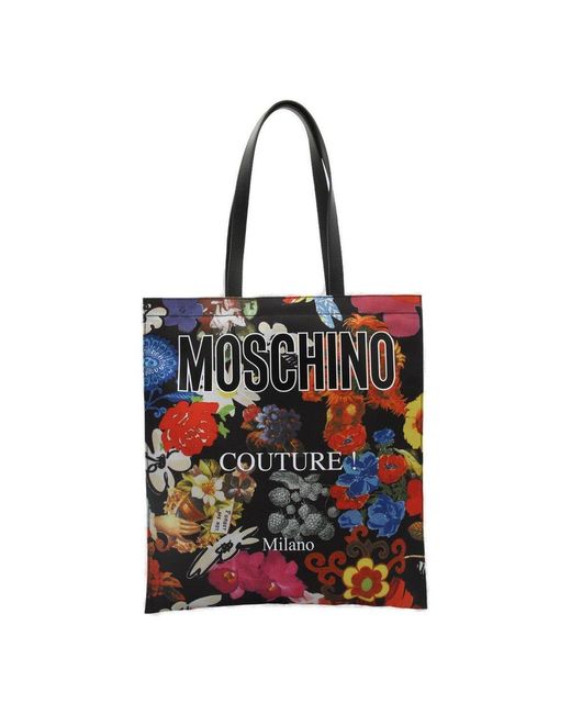 Moschino Black Multicolour Couture Tote Bag for men