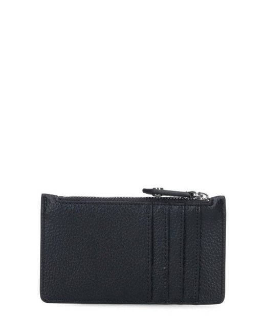 Vivienne Westwood Black Logo Plaque Zipped Card Holder