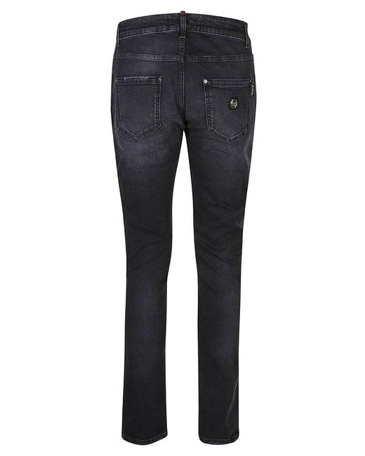 Philipp Plein Blue Super Straight Cut Jeans for men