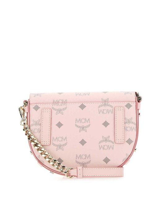 MCM Patricia Visetos Crossbody Shoulder Bag Soft Pink New