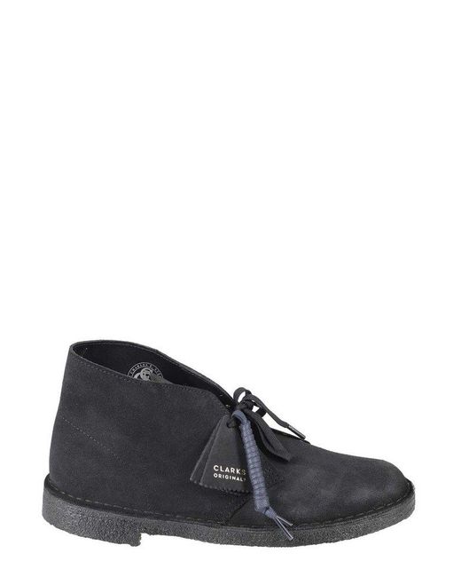 Clarks Black Round Toe Lace-up Ankle Boots for men