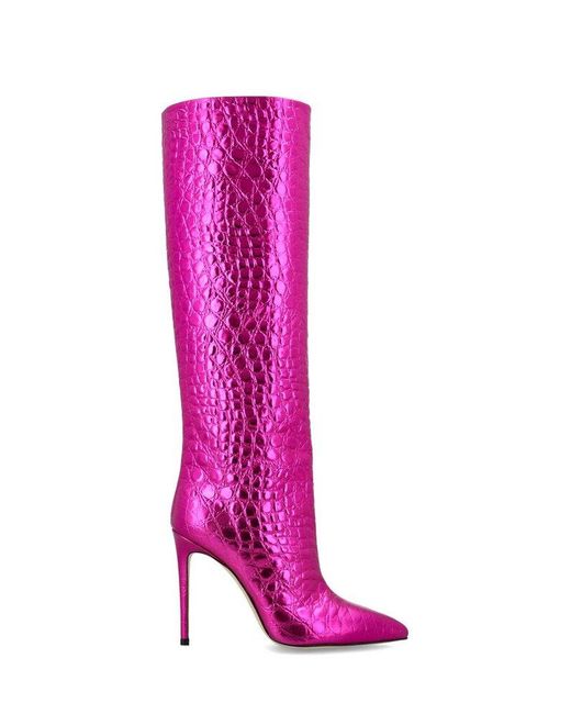 Paris Texas Leather Metallic Effect Thighhigh Boots in Pink Lyst UK