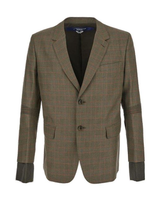 Junya Watanabe Single-breasted Checked Blazer in Green for Men | Lyst