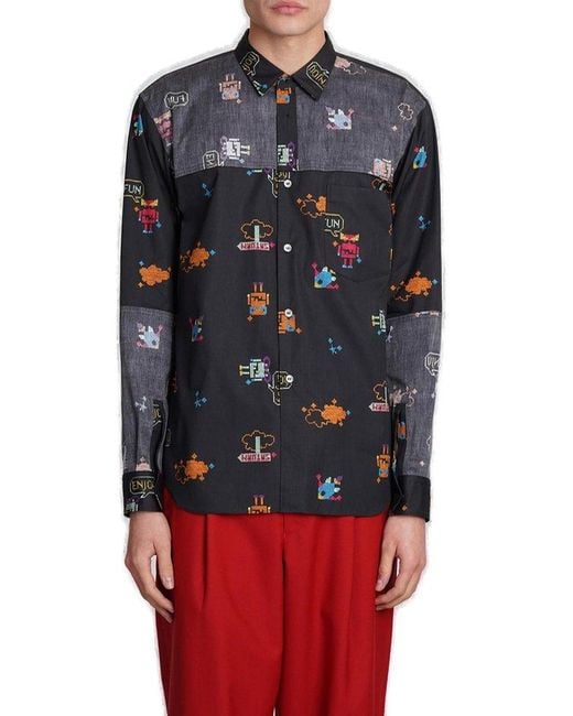 Comme des Garçons Multicolor Pattern-embroidered Shirt for men