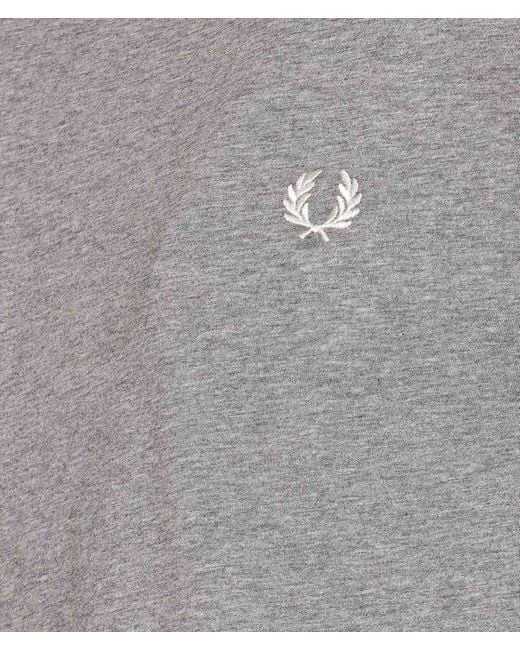 Fred Perry Gray Twin Tipped T-Shirt for men