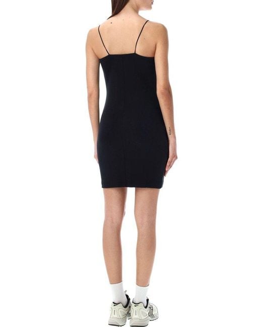 Nike Black Sportswear Chill Knitted Tight Mini-rib Cami Dress