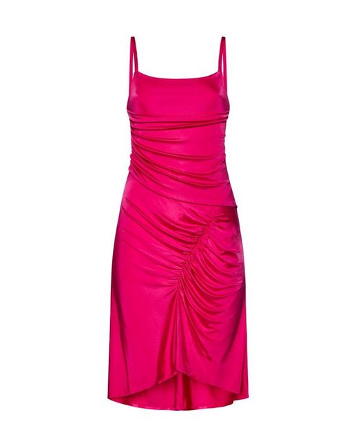 MARINE SERRE Pink Regenerated Jersey Dress
