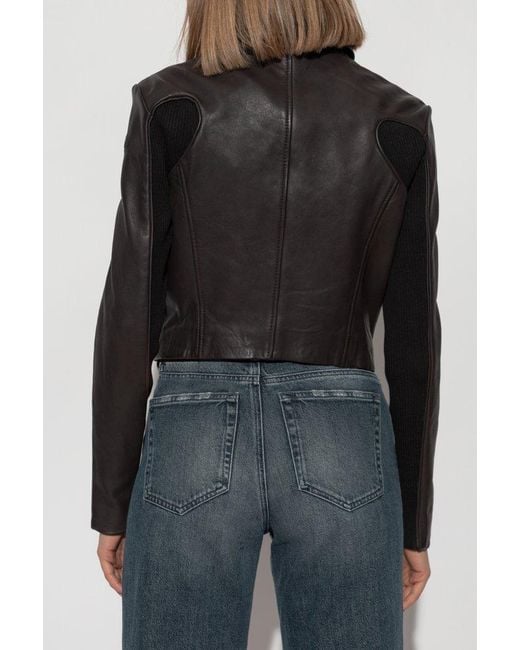 DIESEL Black L-Totem-P1 Leather Jacket