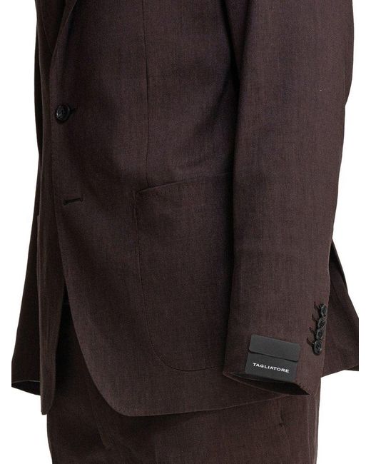 Tagliatore Black Single-Breasted Tailored Suit for men