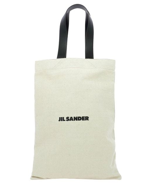 Jil Sander Logo Print Canvas Tote Bag Men Bags Tote Bags Logo Print ...