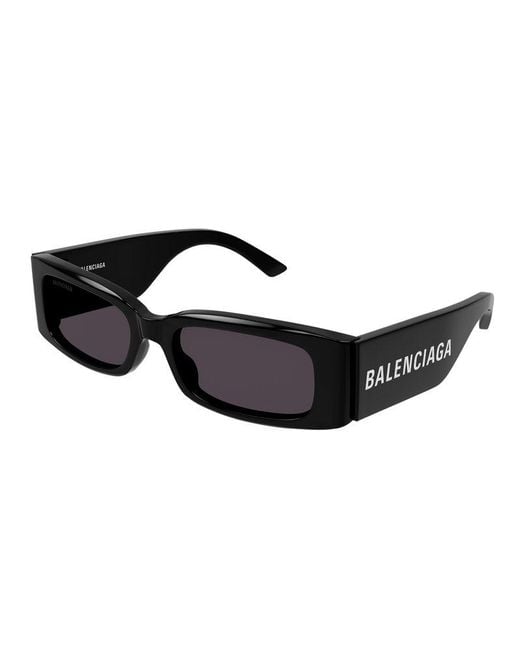Balenciaga Black 56mm Max Rectangular Sunglasses