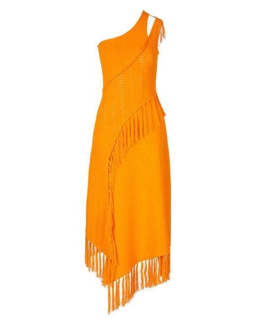 Cult Gaia Orange Saida Knitted Dress