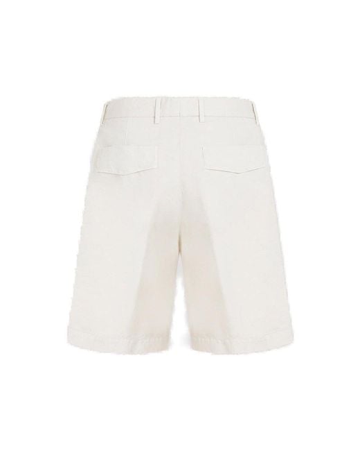 Zegna White Knee-length Tailored Shorts for men