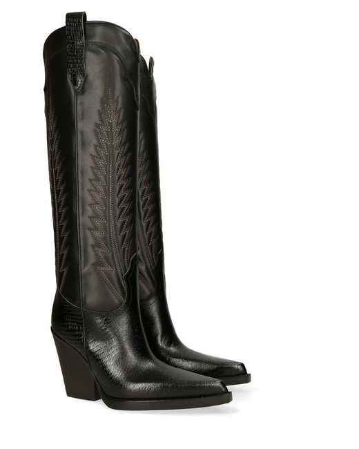 Paris Texas Black Pointed Toe Boots