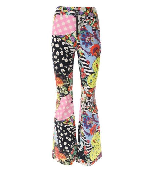 Moschino Multicolor Jeans Front Zipped Patchwork Printed Trousers