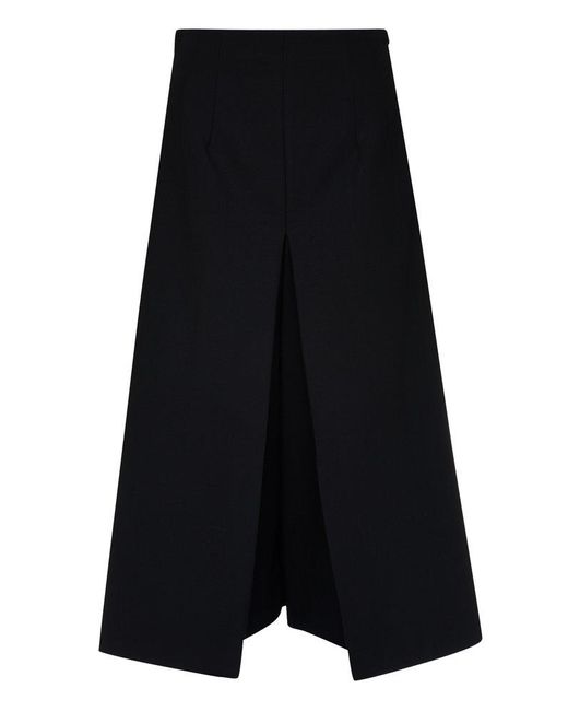 Max Mara Studio Wool Loretta Cut-out Pants in Black | Lyst