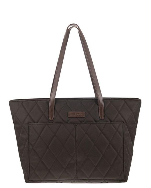 Barbour Black Quilted Shopping Bag