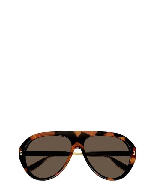 Gucci Black Aviator Frame Sunglasses for men