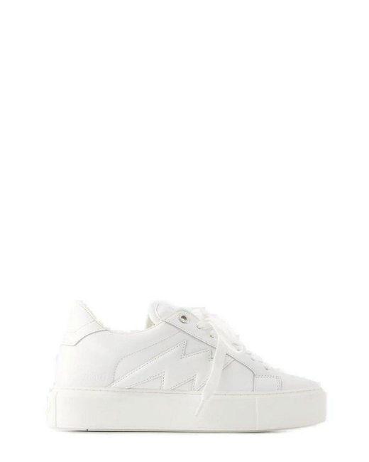 Zadig & Voltaire White La Flash Chunky-sole Low-top Leather Trainers