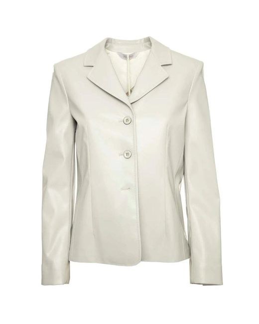 Max Mara White Collared Button-up Jackets