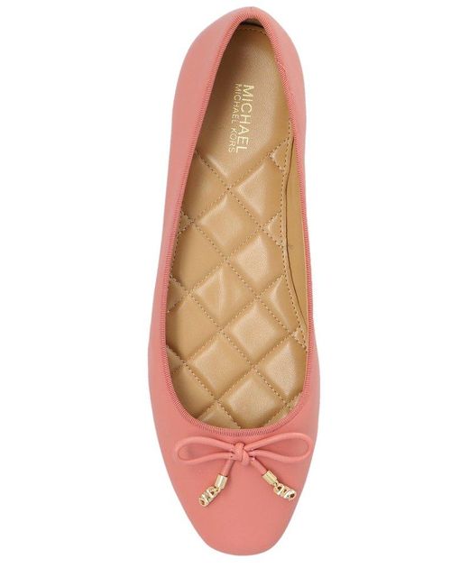 MICHAEL Michael Kors Pink Logo Charm Round Toe Flat Shoes