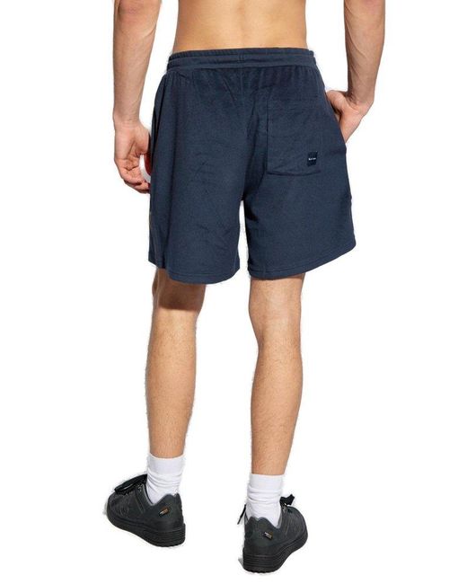 Paul Smith Blue Cotton Shorts With Logo, for men