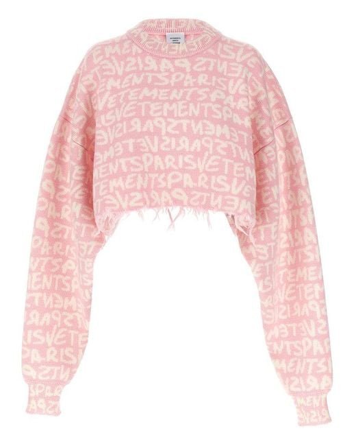 Vetements Pink 'Graffiti Monogram' Sweater