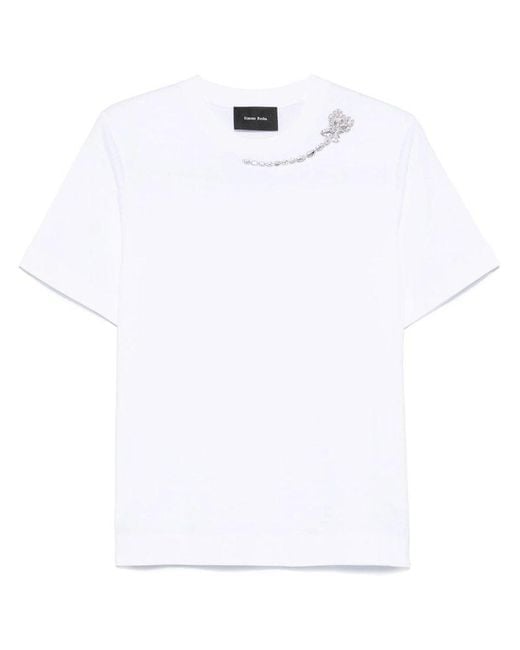 Simone Rocha White Embellished T-Shirt