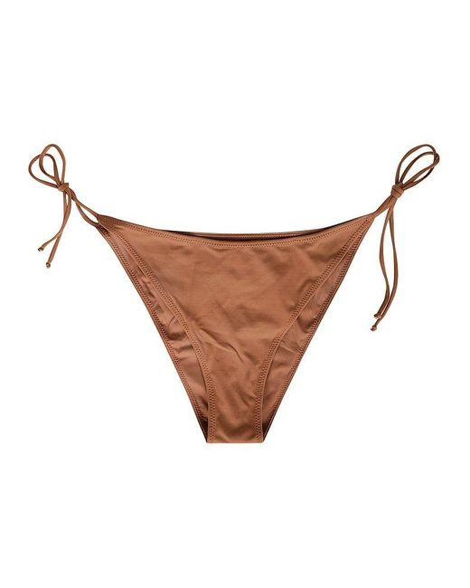 Mc2 Saint Barth White Side-Tied Bikini Bottoms
