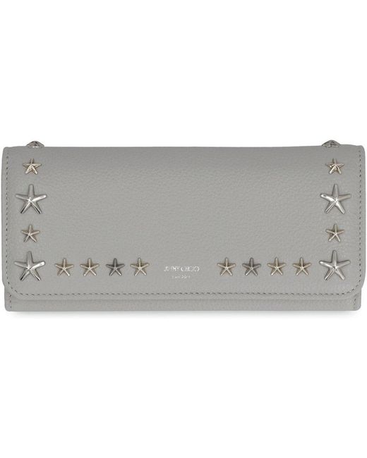 Jimmy Choo Nino Star-embellished Snapped Wallet in Black | Lyst