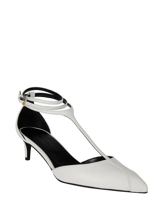 Khaite White Mia Pointed-Toe Pumps