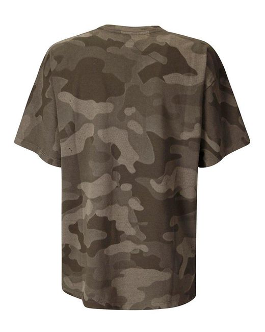 Aries Green Aged Camo Ss T-Shirt
