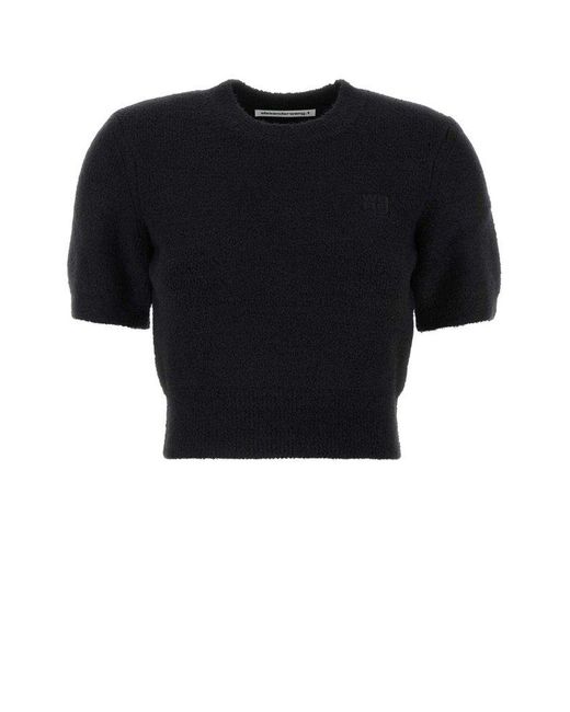T By Alexander Wang Black Stretch Nylon Sweater