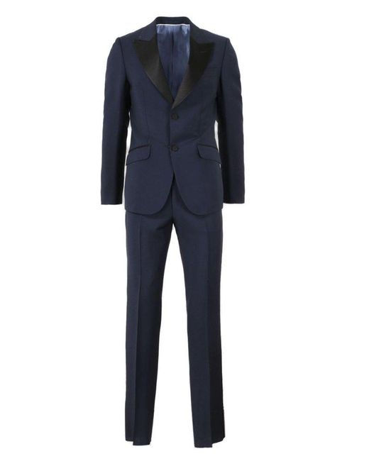 Gucci Blue Fitted Tuxedo for men