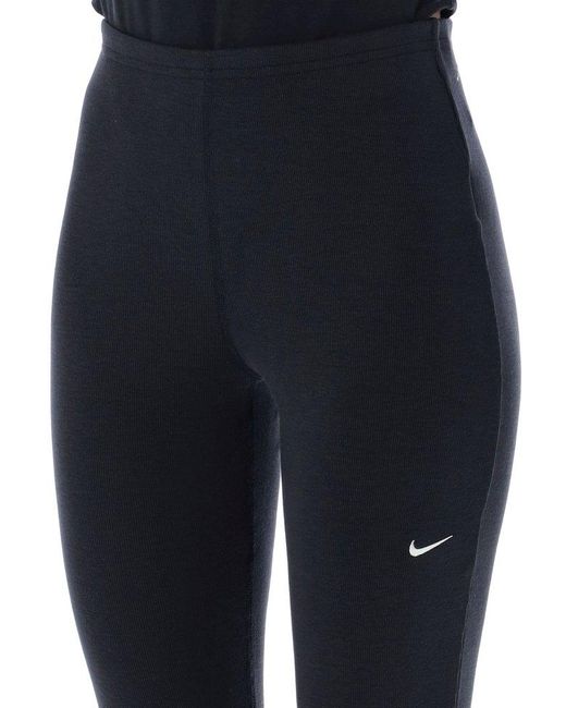 Nike Blue Logo Embroidered Ribbed Jogging Pants