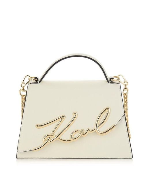 Karl Lagerfeld Metallic K/signature Medium Crossbody Bag