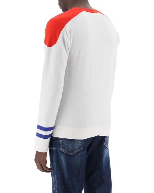 DSquared² White Dsq2 64 Football Sweater for men