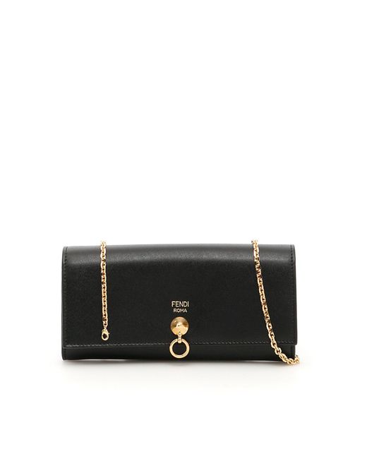 Fendi By The Way Wallet On Chain in Black | Lyst