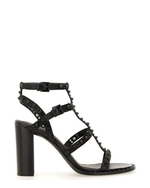 Ash Black Studded High-heeled Sandals