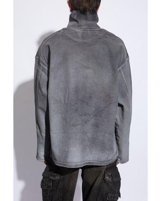 DIESEL Gray 'd-nlabelcol-s' Reflective Sweatshirt, for men