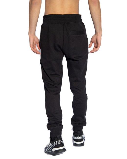 Versace Black Sweatpants With Logo Patch for men