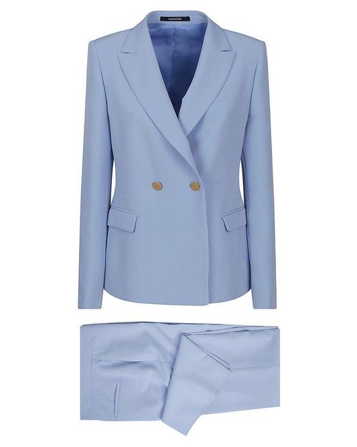 Tagliatore Blue Double-breasted Two-piece Suit Set